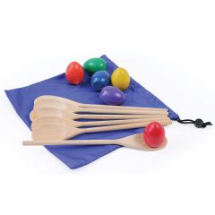 Coloured Egg & Spoon Set